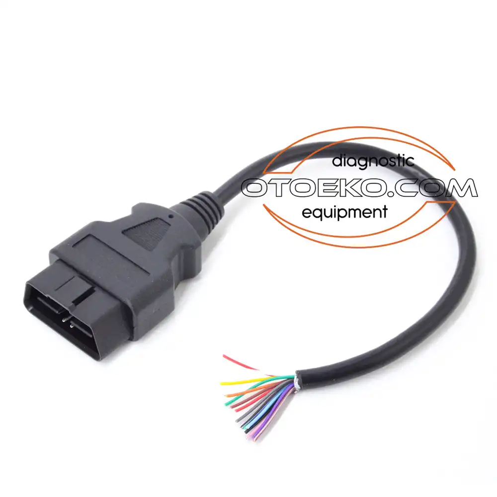 كابل ووصلة الفحص والتشخيص الصناعية Obd2 16 Pin Ucu Açık Erkek Uzatma Kablosu / 30 CM (Otoeko) عالية الاعتمادية - 7